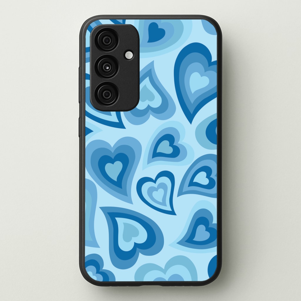 Blue Hearts - Trippy Patterns Phone Case - Galaxy A35 / Standard