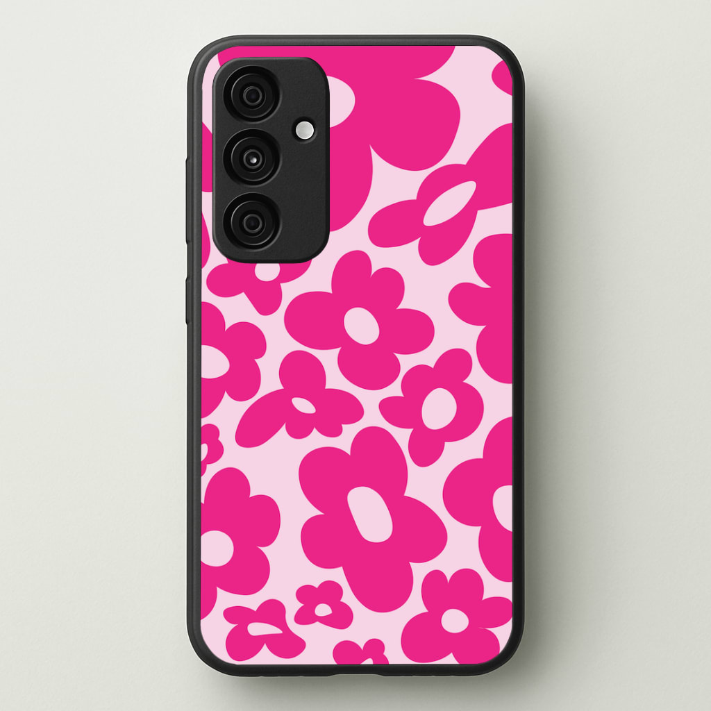 Pink Flowers - Trippy Patterns Phone Case - Galaxy A35 / Standard