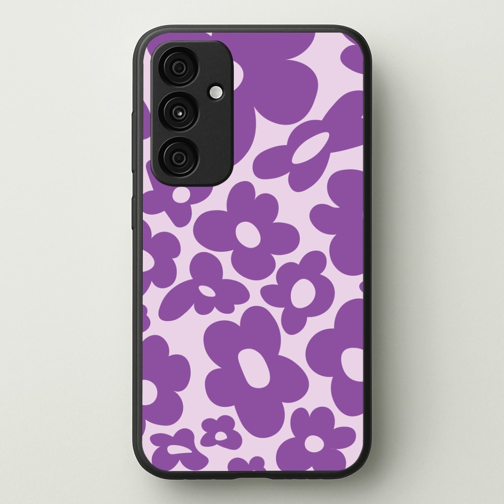 Purple Flowers - Trippy Patterns Phone Case - Galaxy A35 / Standard