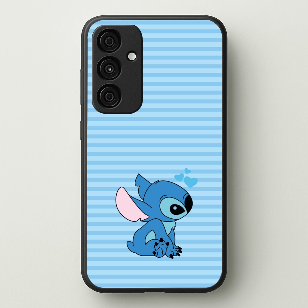 Blue Hearts Alien Blue Valentine's Phone Case - Galaxy A35 / Standard