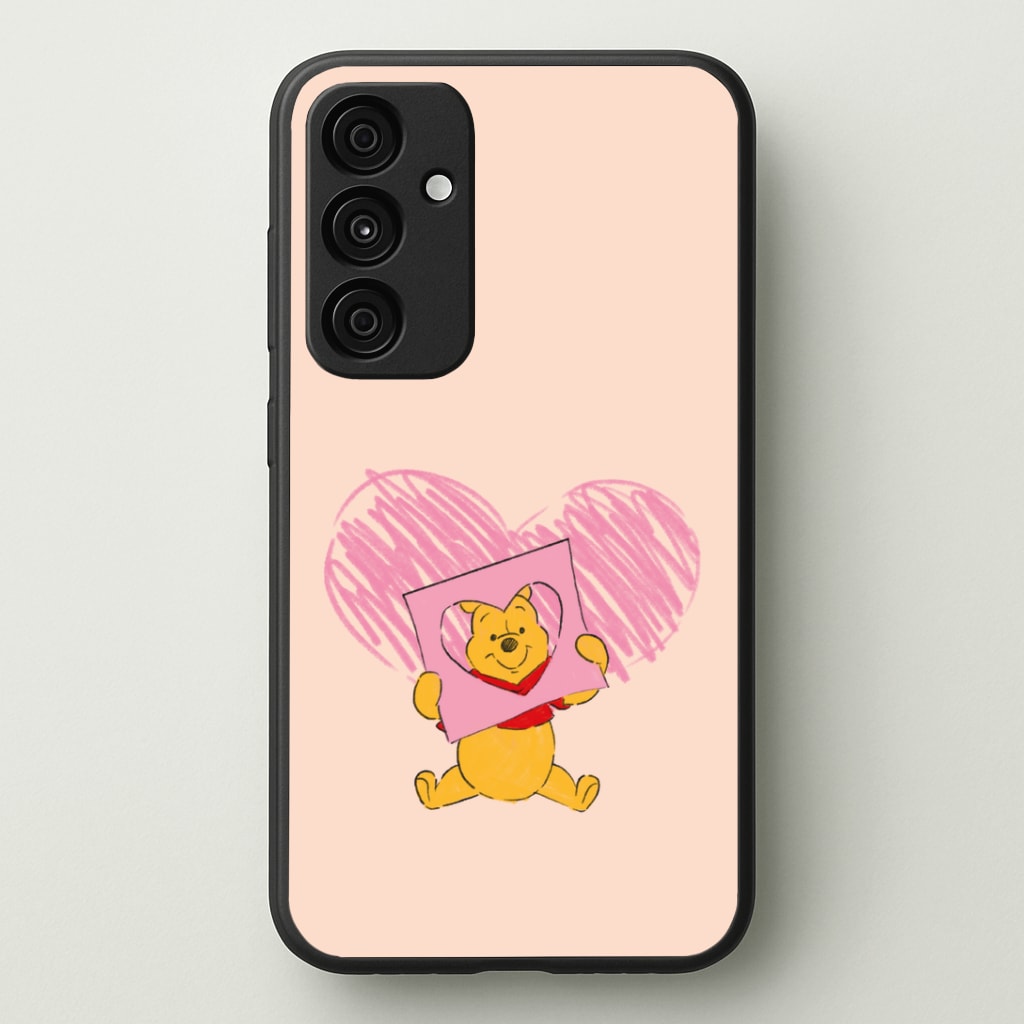 Pooh Heart Drawing Valentine's Phone Case - Galaxy A35 / Standard