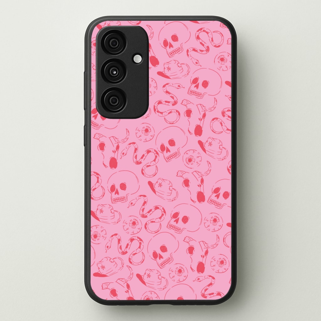Pink Snakes And Skulls - Western Phone Case - Galaxy A35 / Standard