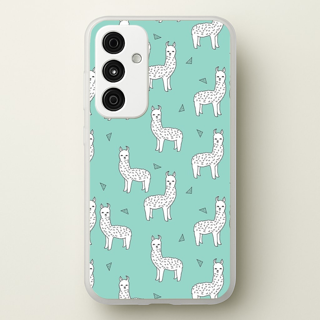 Mint Alpaca Pattern Phone Case