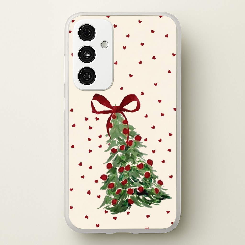 Painted Christmas Tree Hearts Phone Case