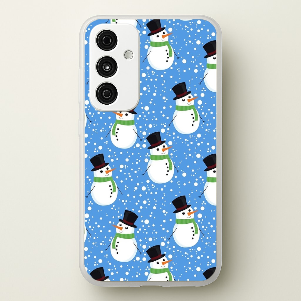 Blue Snowman Pattern Phone Case