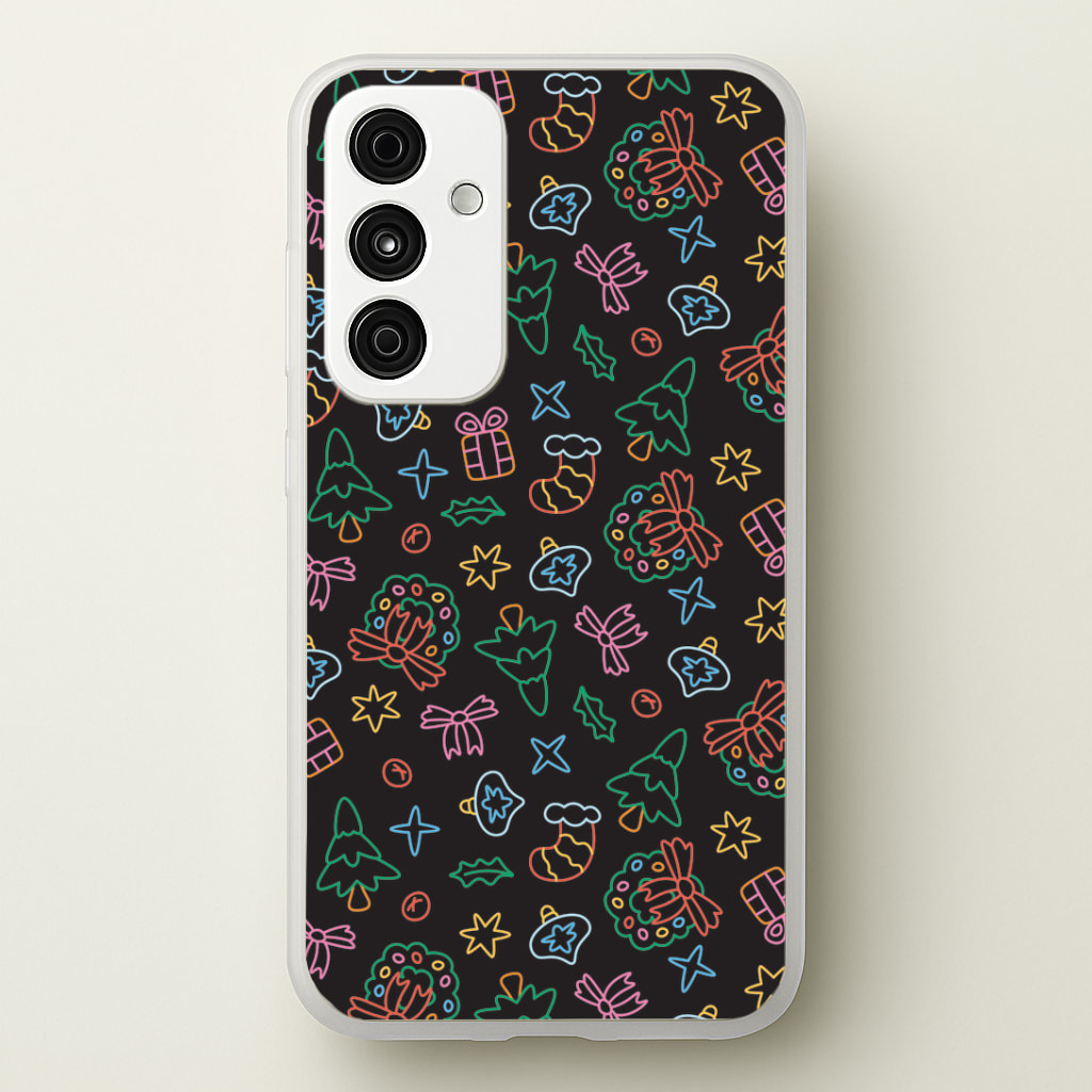 Neon Christmas Icons Pattern I Phone Case