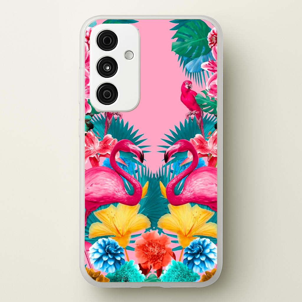 Flamingo and Tropical garden Phone Case