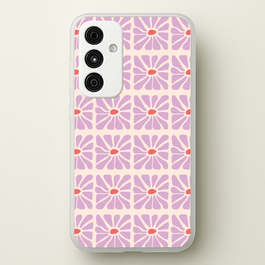 Square Abstract Flowers Mauve Phone Case
