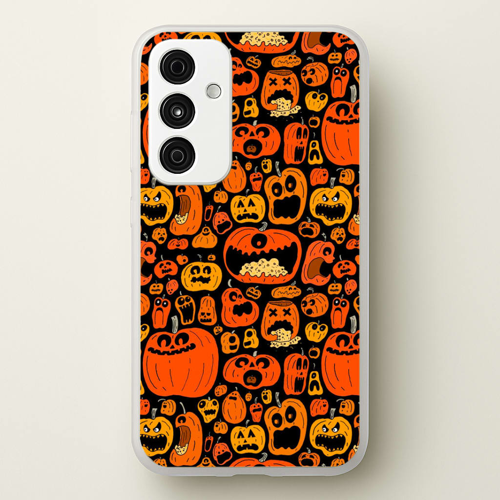 Scary Pumpkin Halloween Pattern Phone Case