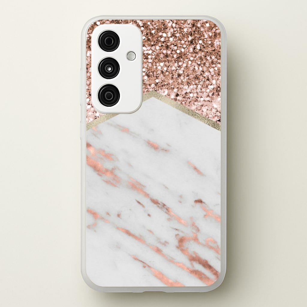 Rose Gold Marble & Glitter Phone Case