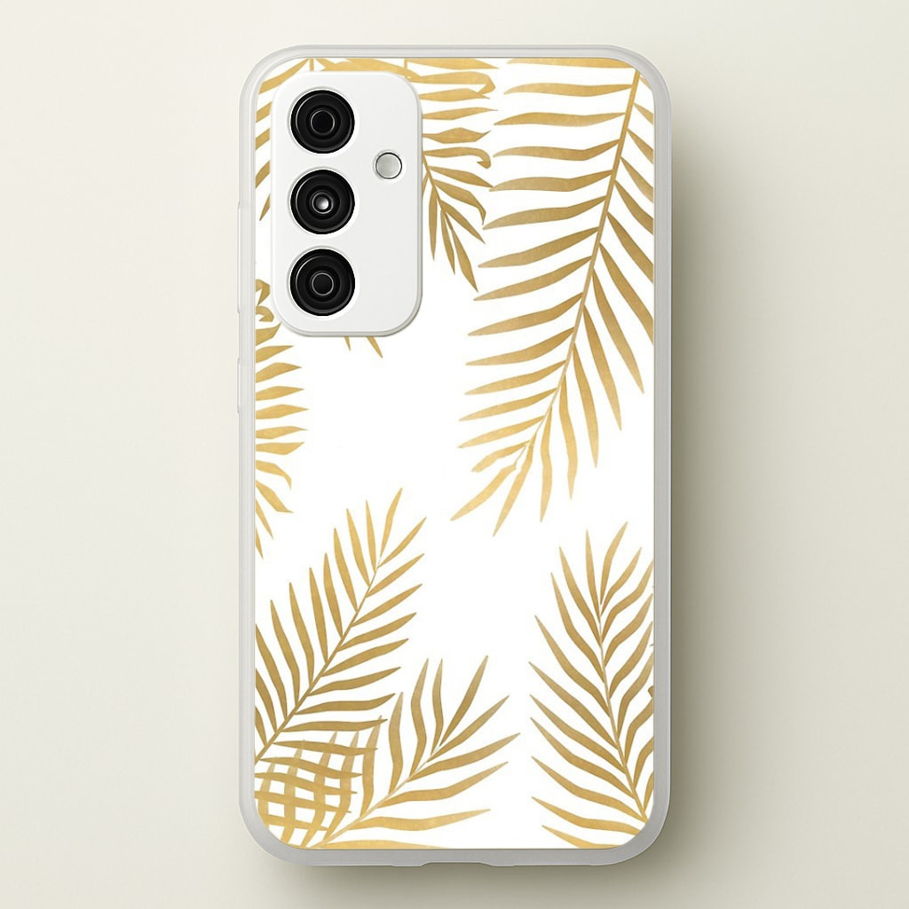 Gold Palm Leaf Pattern Phone Case