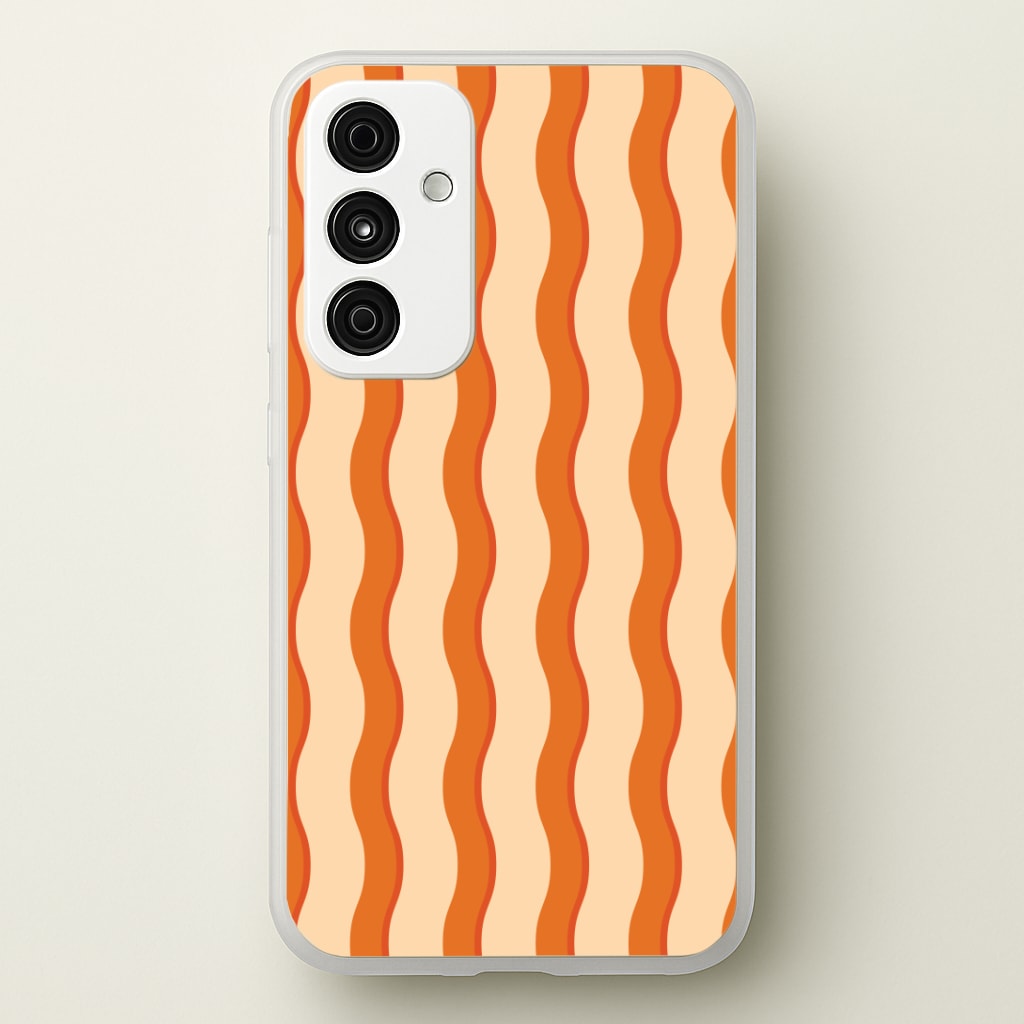 Orange Wavy Stripes Pattern Phone Case