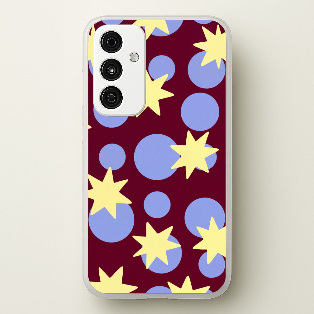 Butter Stars On Burgundy Phone Case