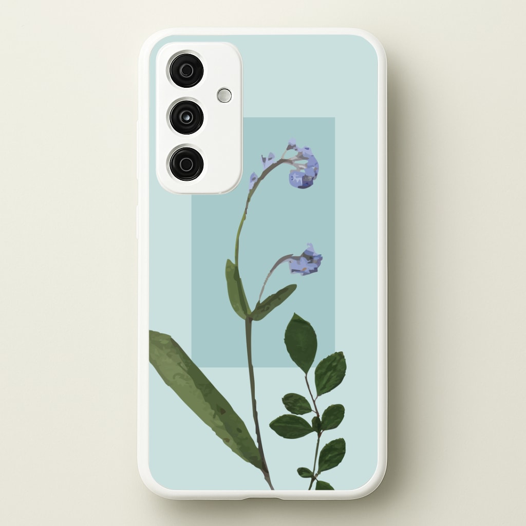 Abstract Blue Pressed Flower Phone Case