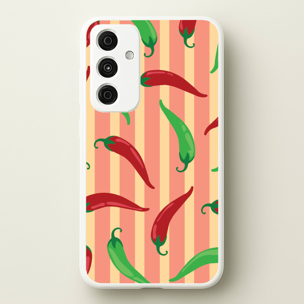 Chilis With Stripes Pattern Phone Case