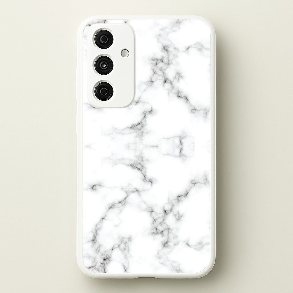 White Marbled Phone Case