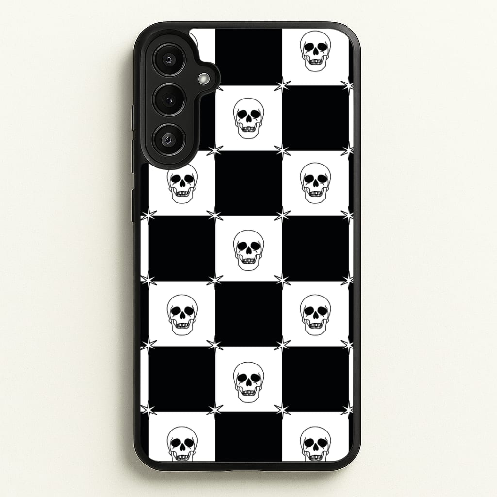 Checkered Skulls Pattern Phone Case
