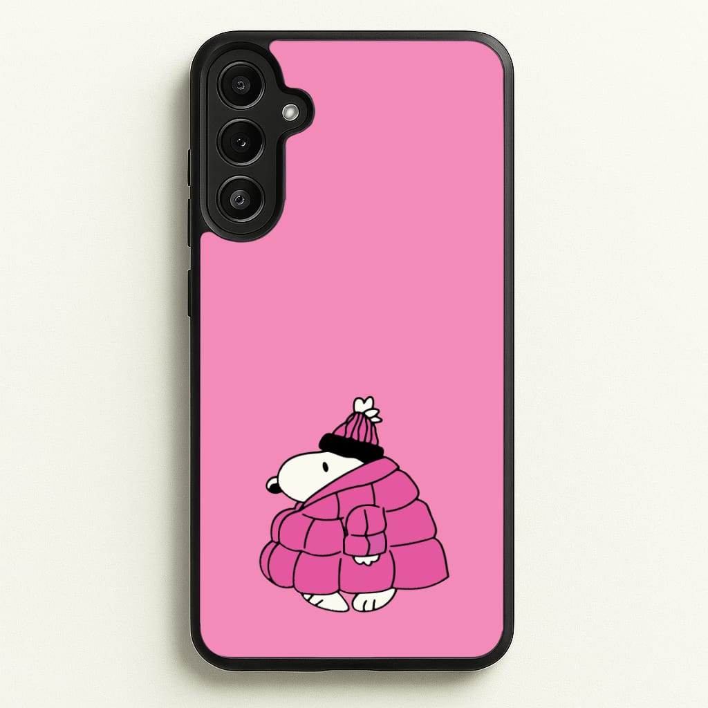 Cartoon Beagle Puffer Jacket Pink Phone Case
