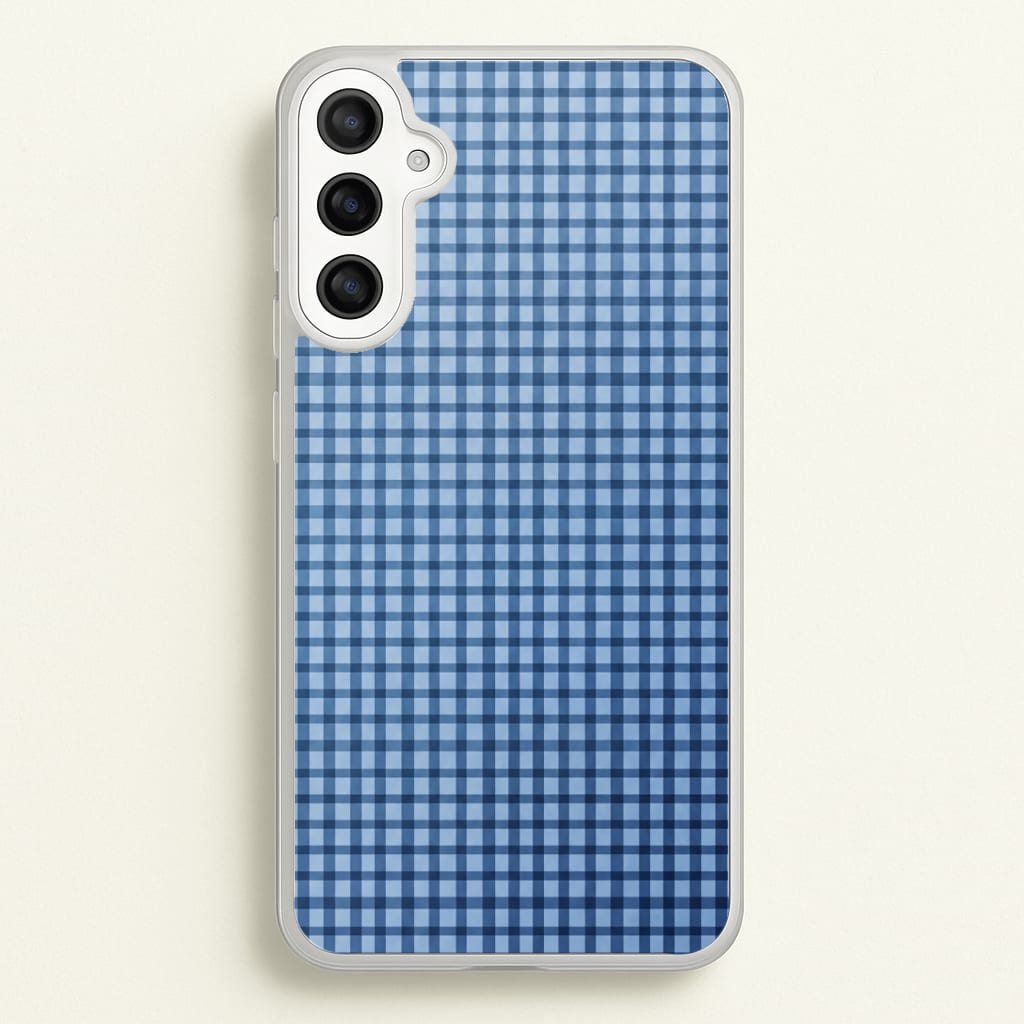 Back to Casics - Blue Gingham Weave Phone Case