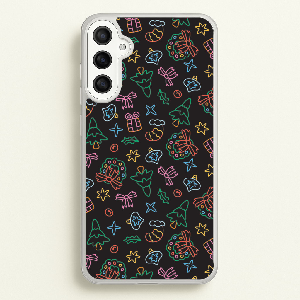 Neon Christmas Icons Pattern I Phone Case