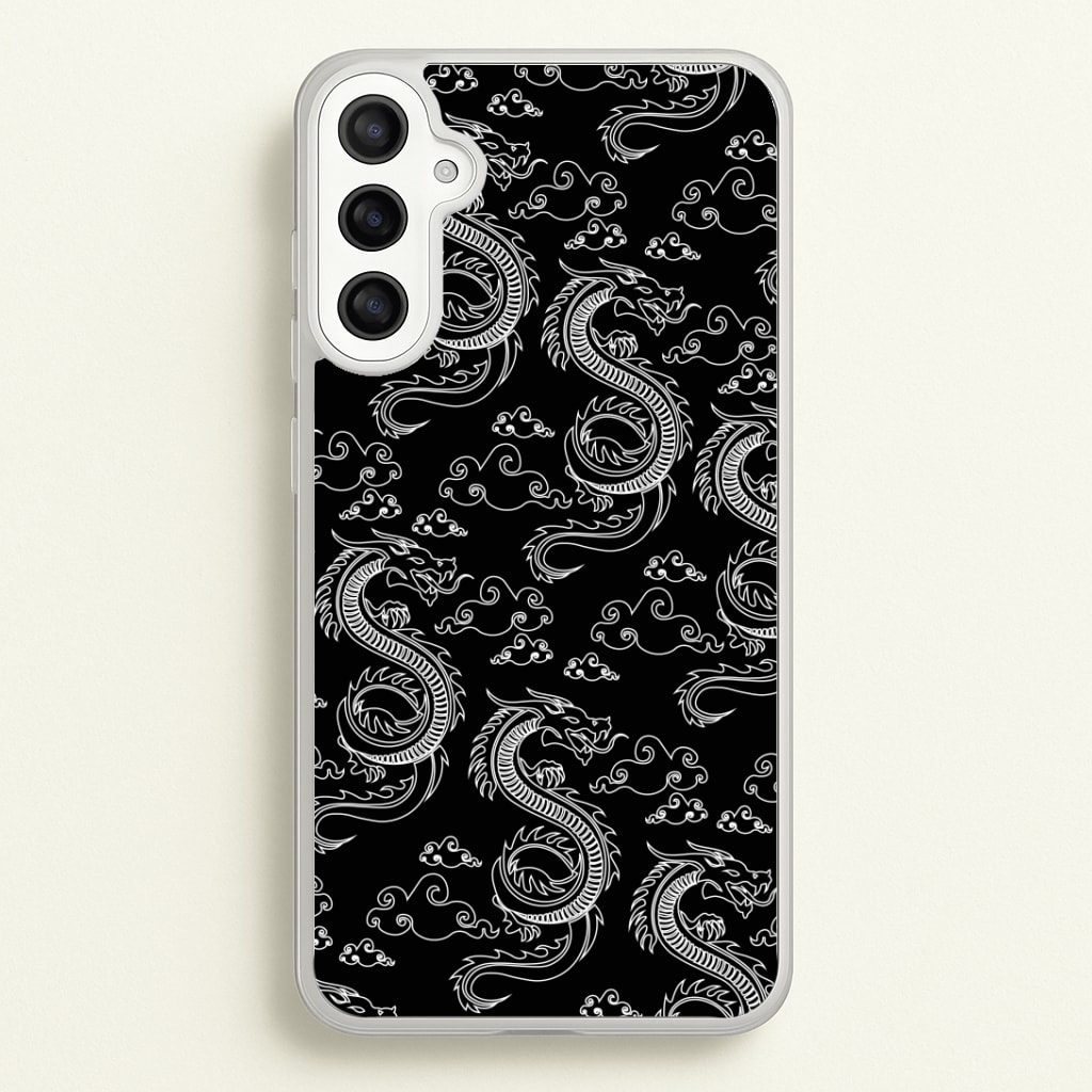 Black And White Dragon Pattern Phone Case