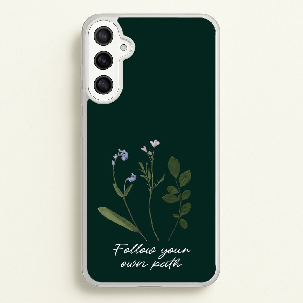 Follow Your Own Path Dark Green Phone Case