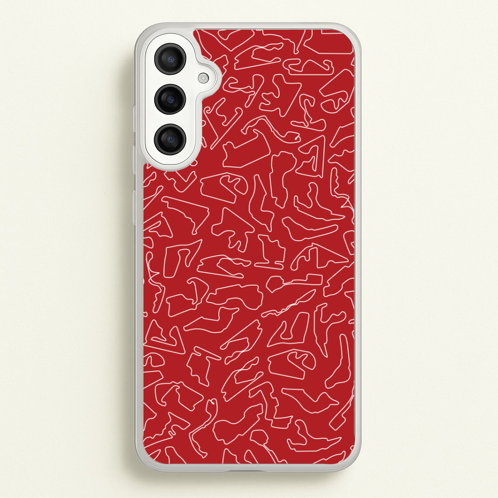 Track Outlines Red Phone Case