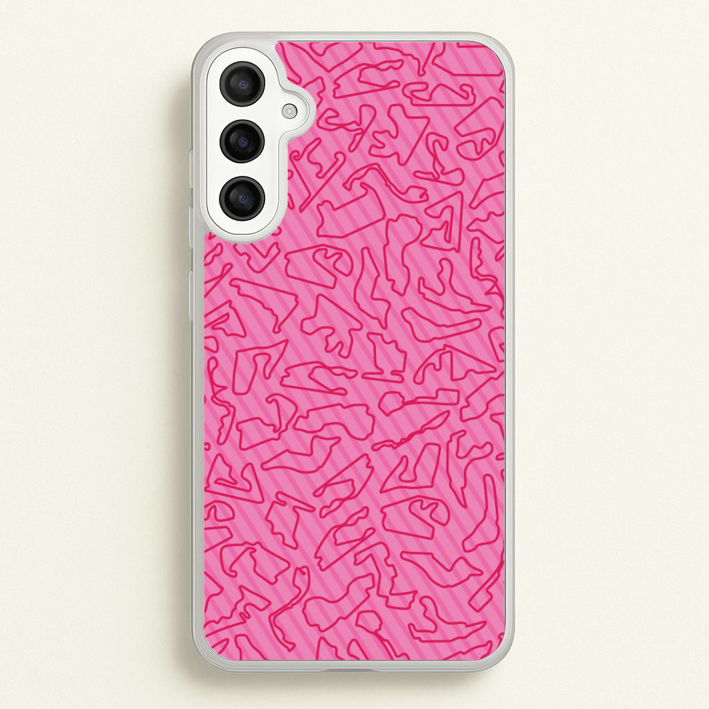 Track Outlines Pink Phone Case