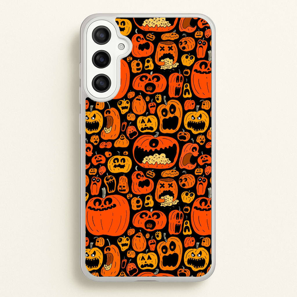 Scary Pumpkin Halloween Pattern Phone Case