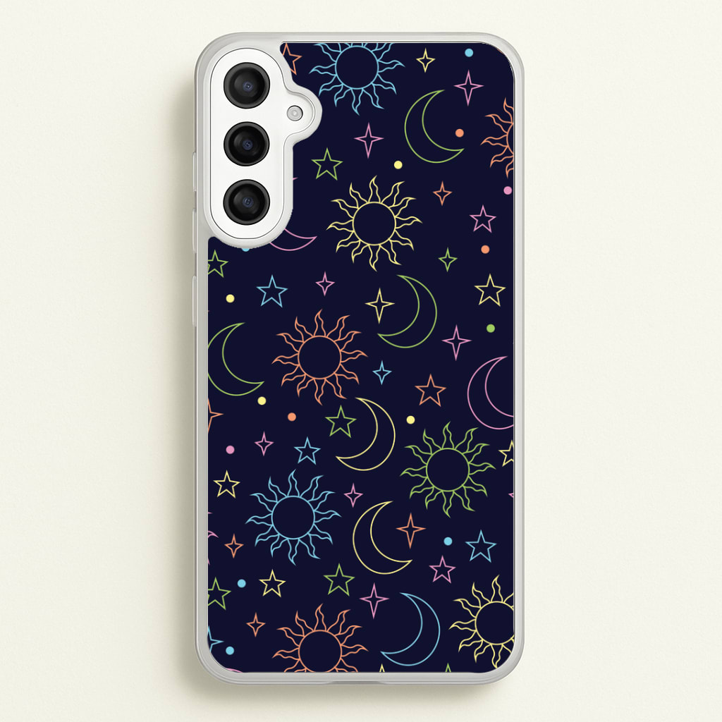 Sun, Moon And Stars Pattern Rainbow Phone Case