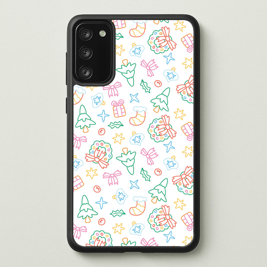 Neon Christmas Icons Pattern II Phone Case