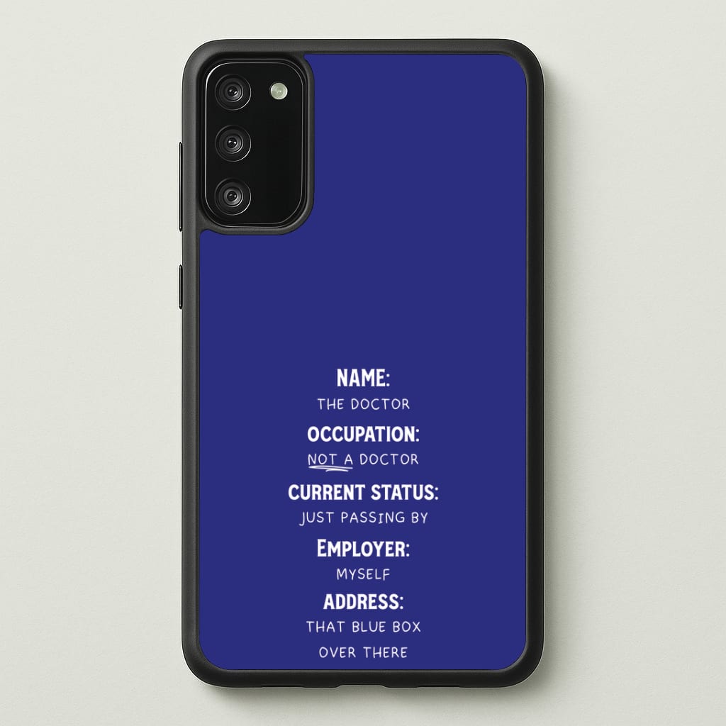 Name And Occupation - Doctor Who Phone Case