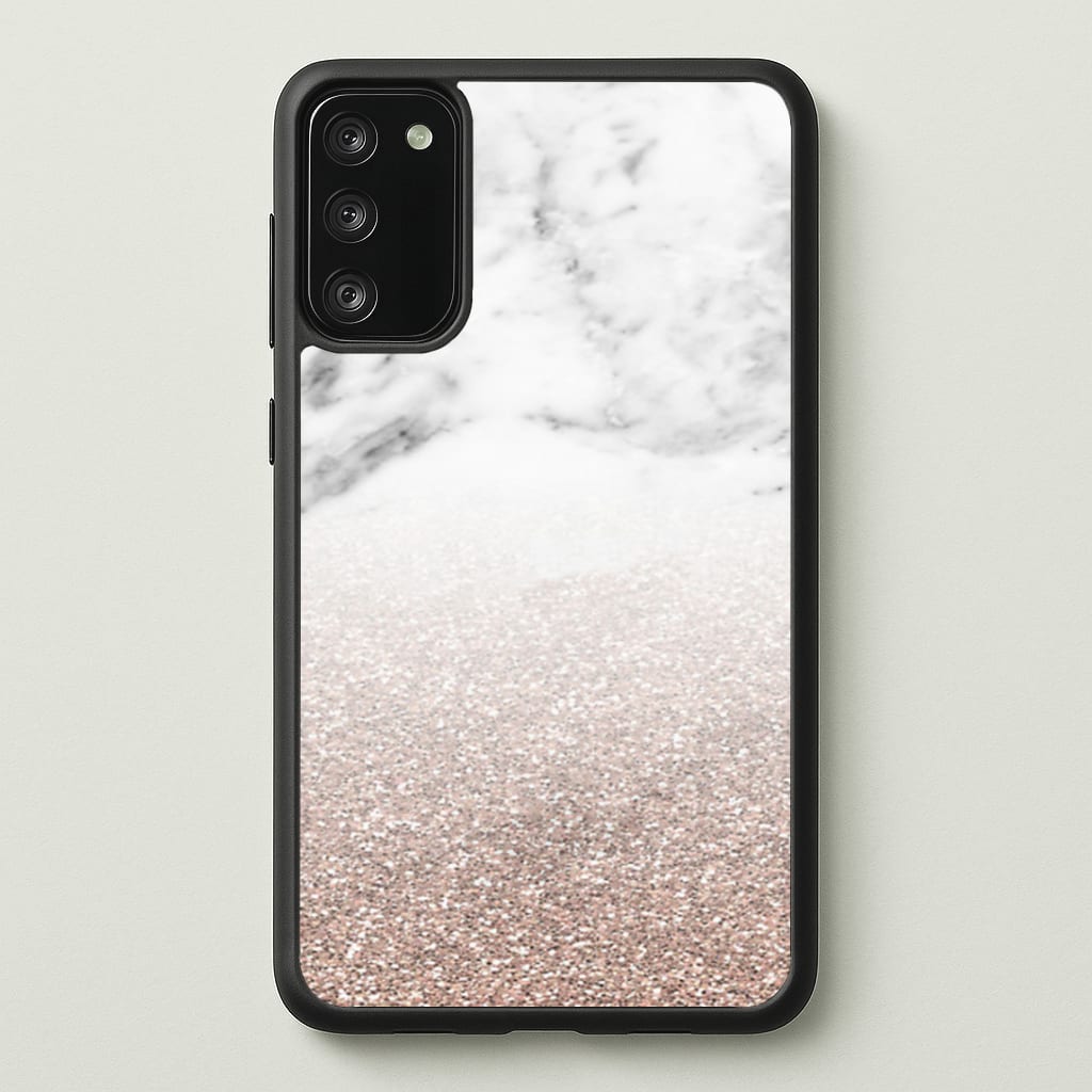 Rose Gold Glitter & Marble Phone Case