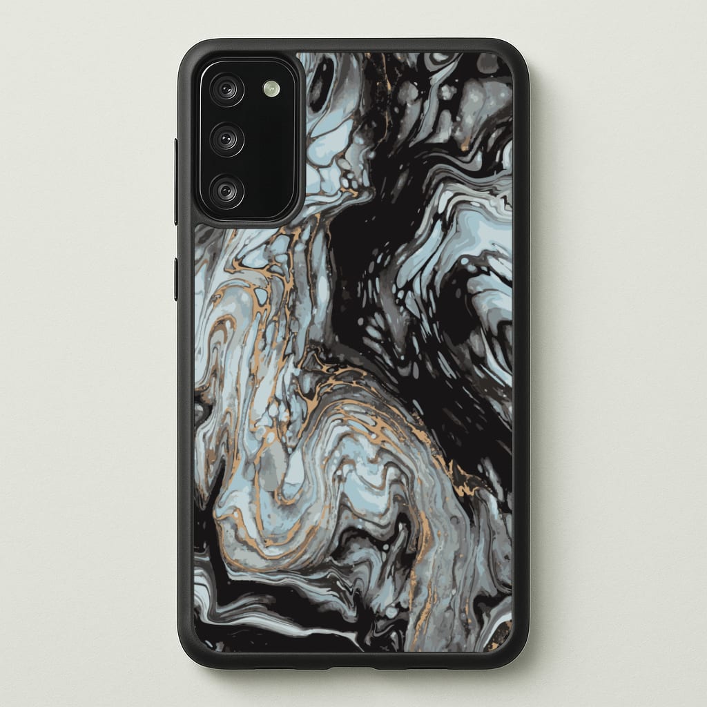 Black And Gold Cloudy Marble Phone Case