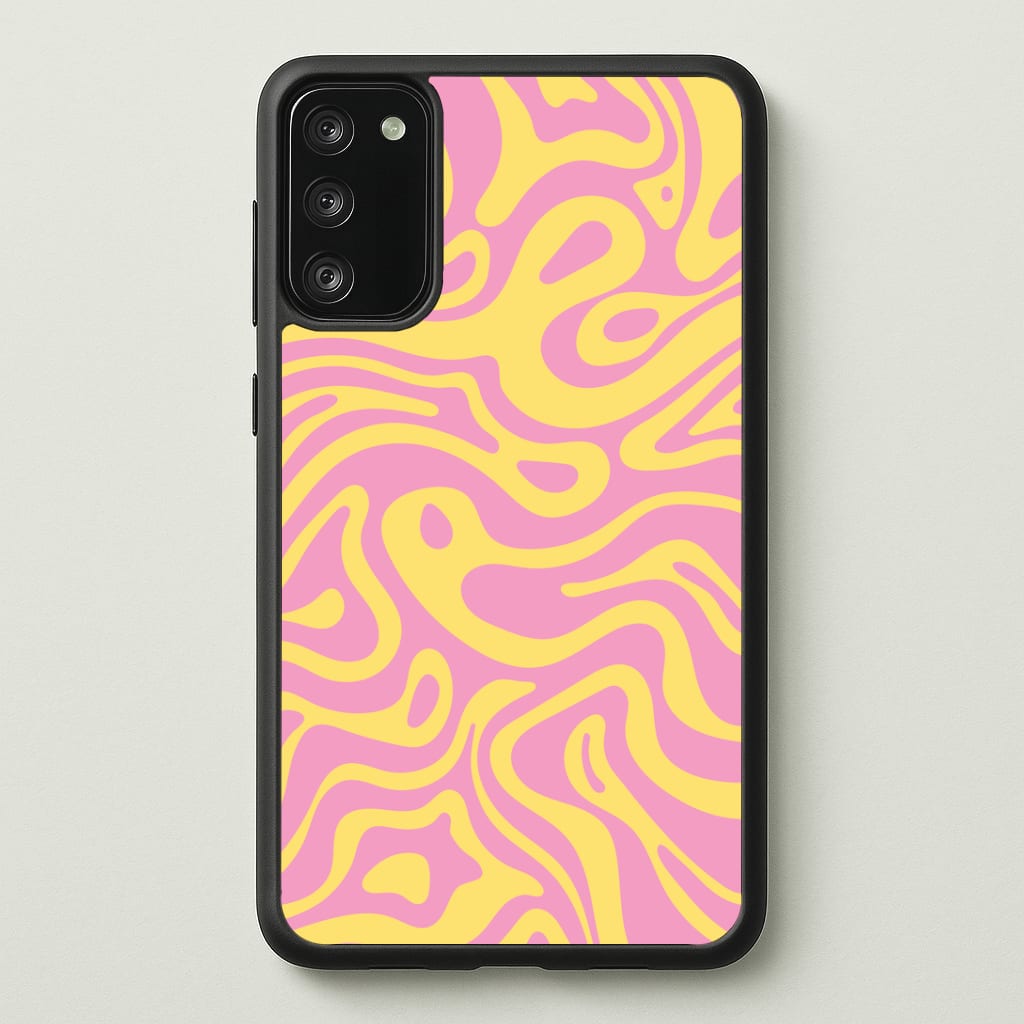 Yellow And Pink Waves Pattern Phone Case