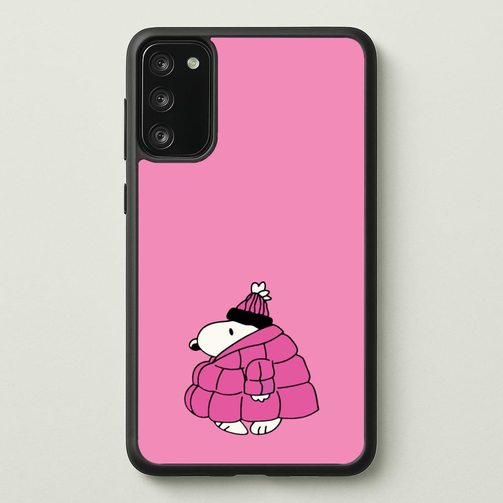 Cartoon Beagle Puffer Jacket Pink Phone Case