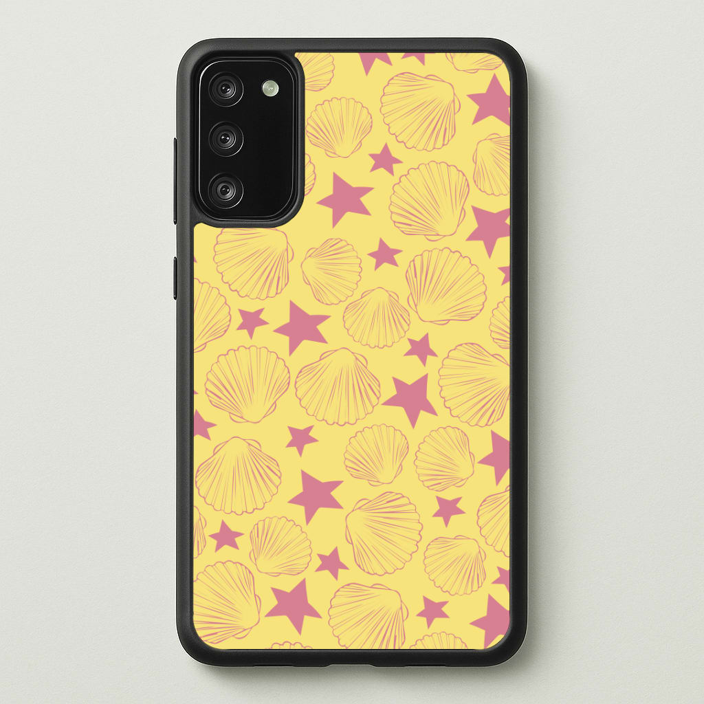 Seashells And Stars Yellow Pattern Phone Case