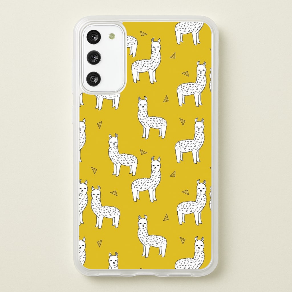 Mustard Alpaca Pattern Phone Case