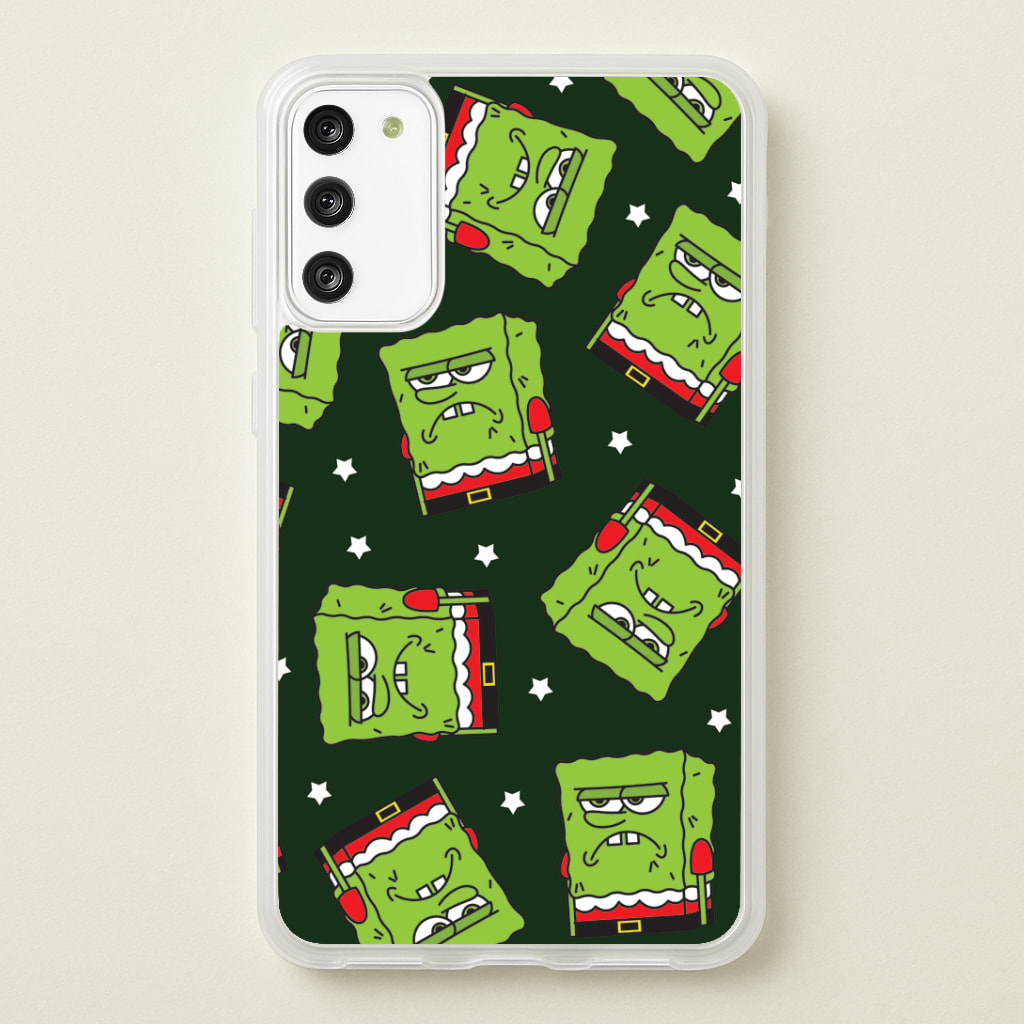 Grumpy Christmas Cartoon Sponge Pattern Phone Case