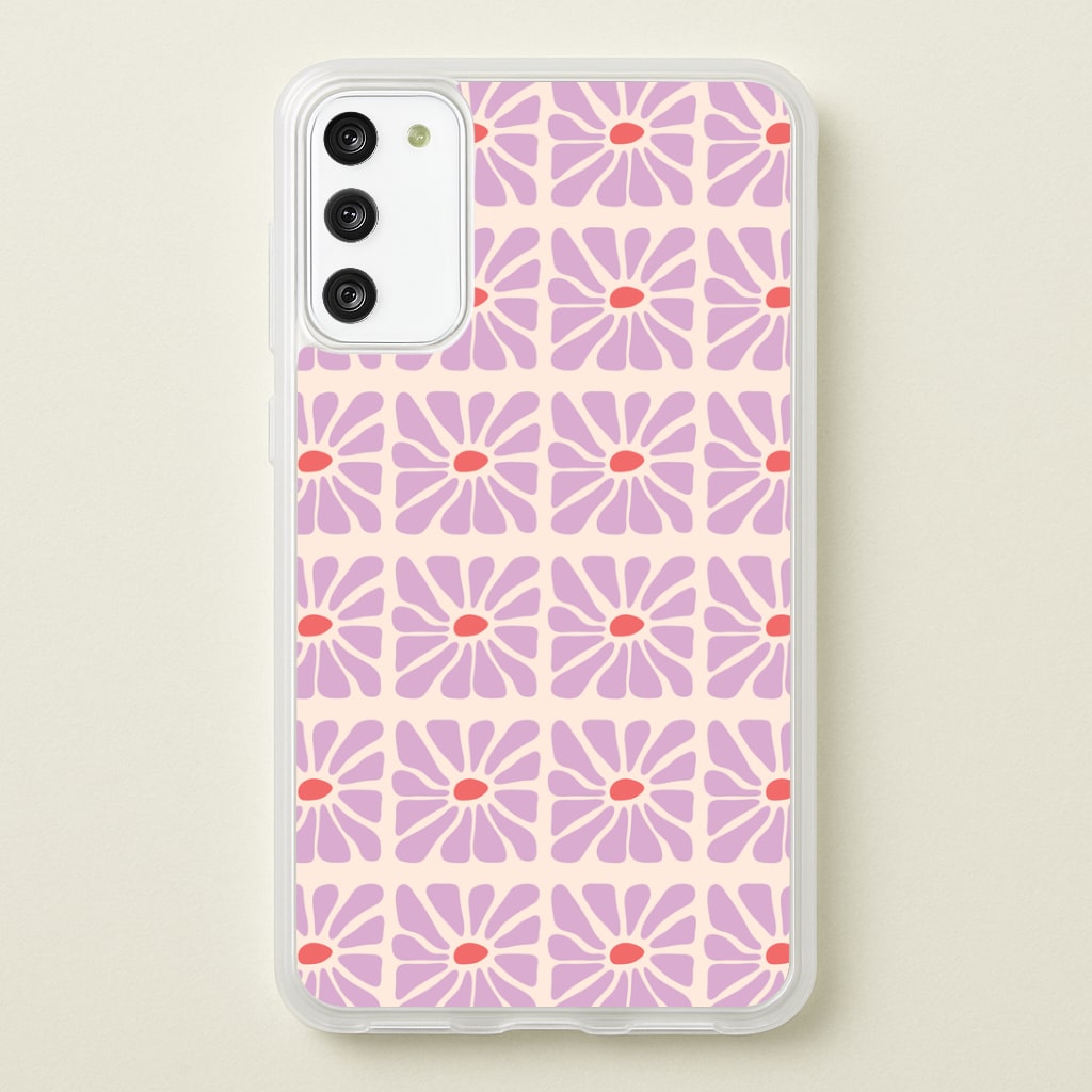 Square Abstract Flowers Mauve Phone Case