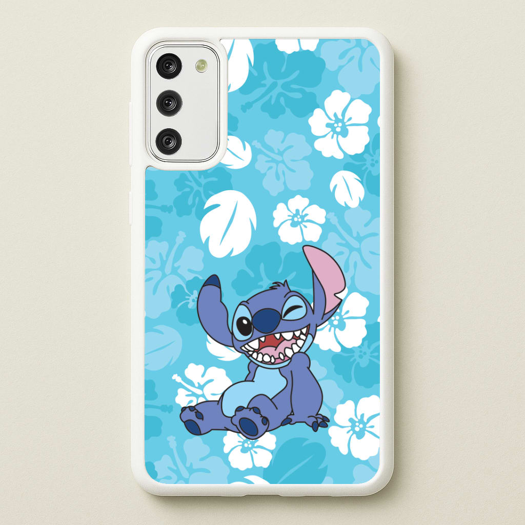 Cute Blue Alien Floral Pattern Phone Case