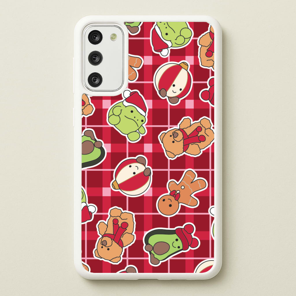 Christmas Plushies Tartan Pattern Phone Case