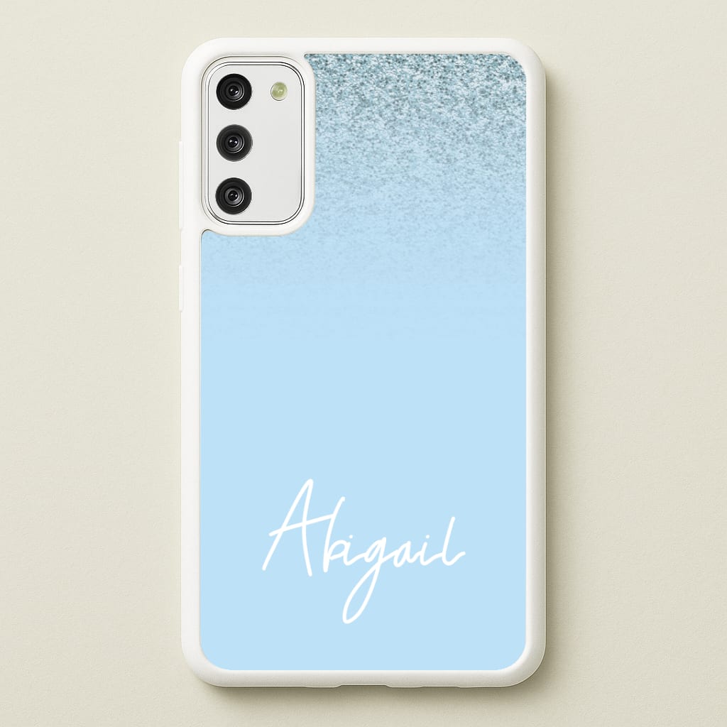 Blue Glitter Personalised Name Phone Case
