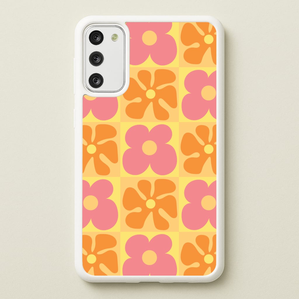 Summer Flowers Checkered Pattern Phone Case