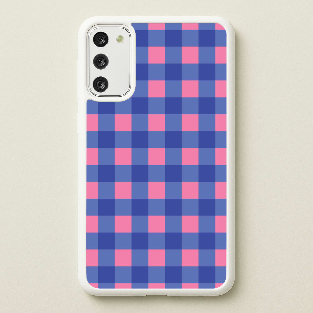 Pink And Blue Checkered Pattern Phone Case