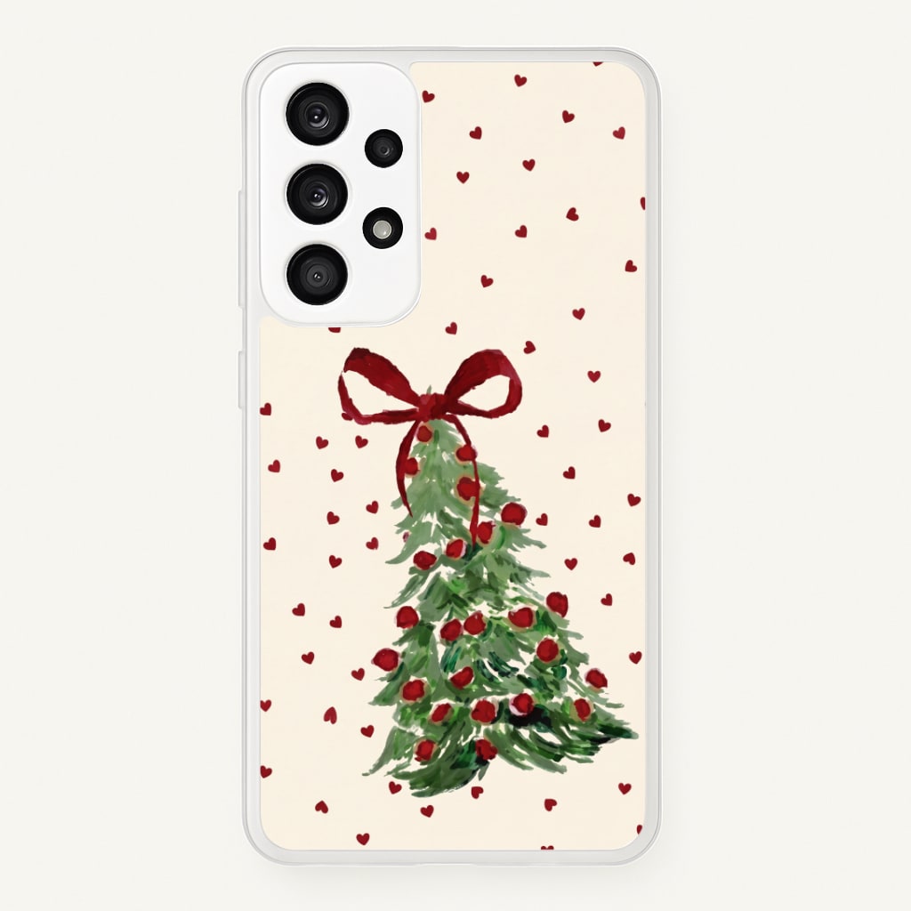 Painted Christmas Tree Hearts Phone Case