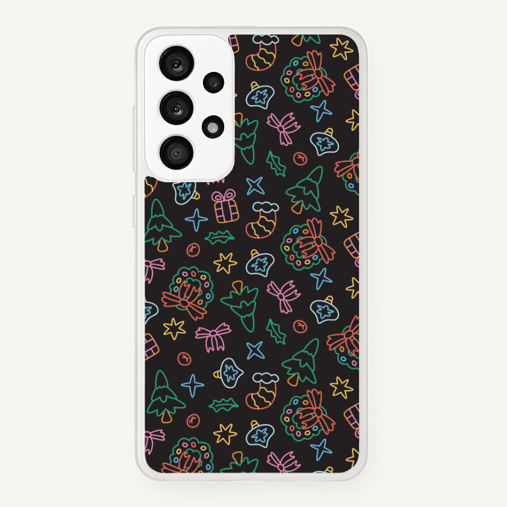Neon Christmas Icons Pattern I Phone Case