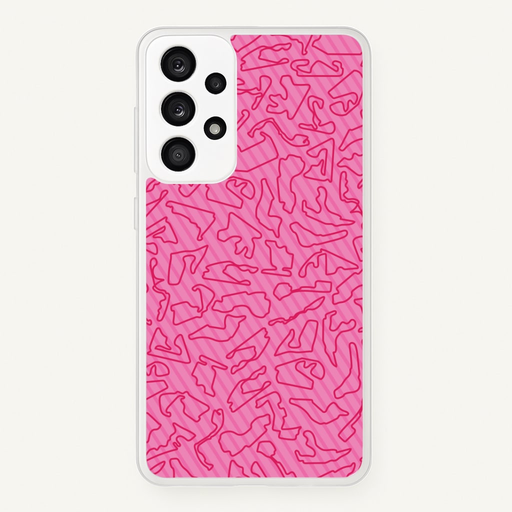 Track Outlines Pink Phone Case