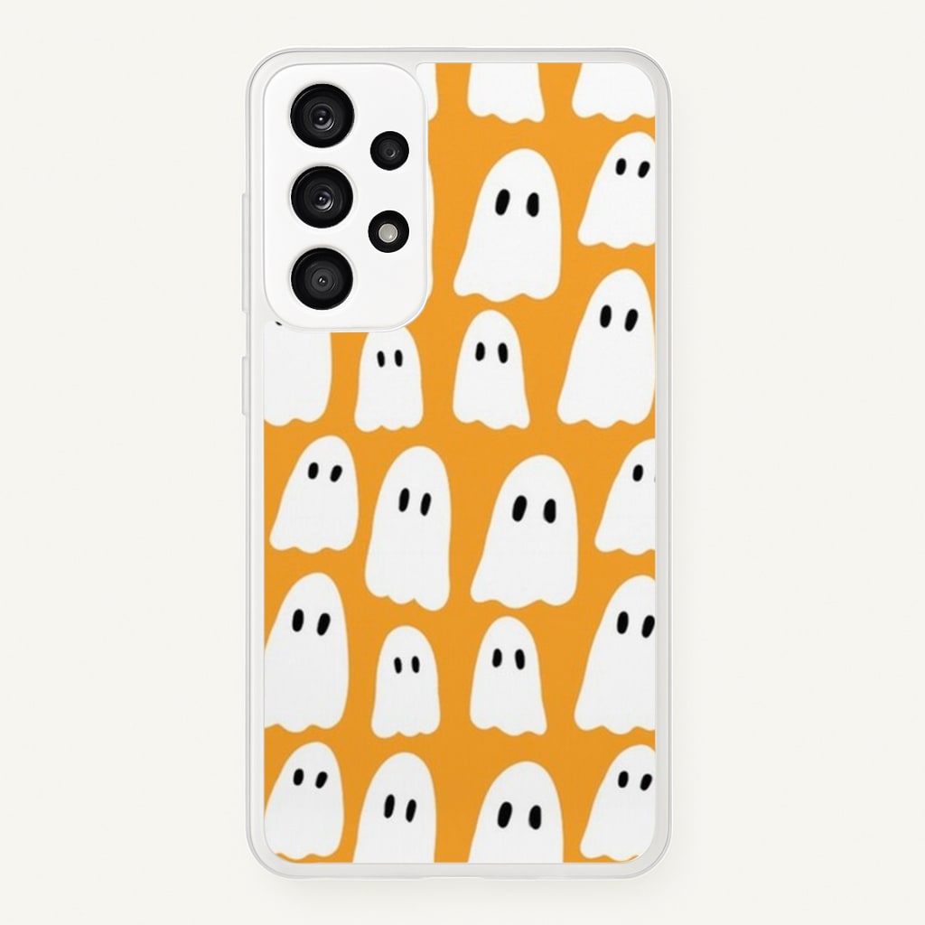 Orange Ghost Halloween Pattern Phone Case
