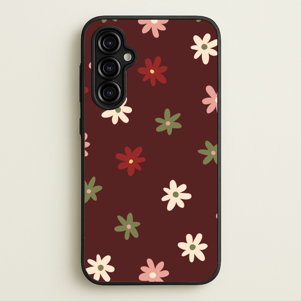 Dark Whimsical Flower Pattern Phone Case